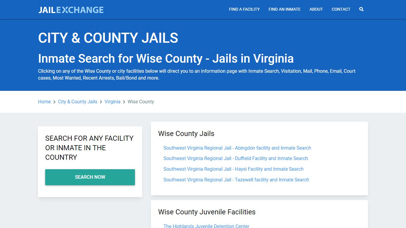 Inmate Search for Wise County | Jails in Virginia - Jail Exchange